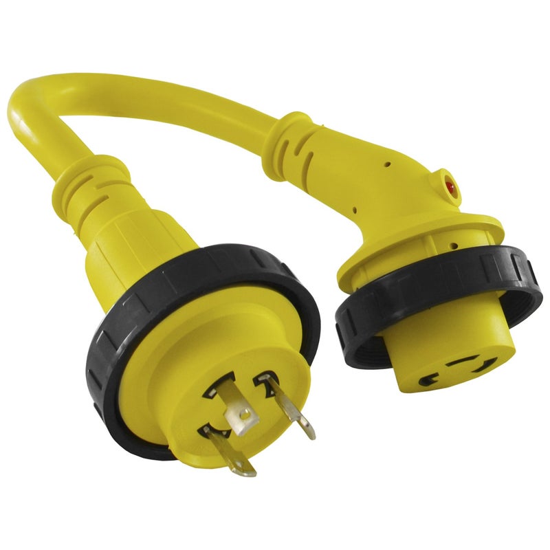 Conntek 30 Amp L5-30 Marine Shore Pigtail Locking Plug Adapter Cord (Yellow) - Image 1